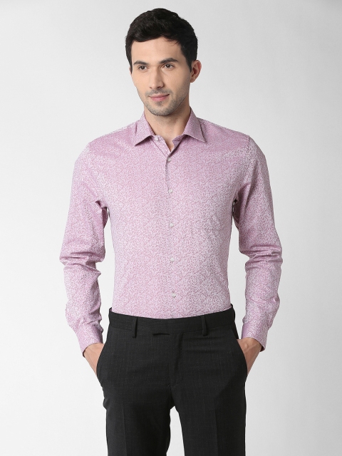 

Peter England Elite Men Purple Slim Fit Printed Party Shirt