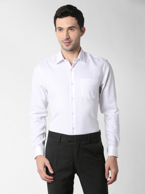 

Peter England Elite Men White Slim Fit Printed Formal Shirt