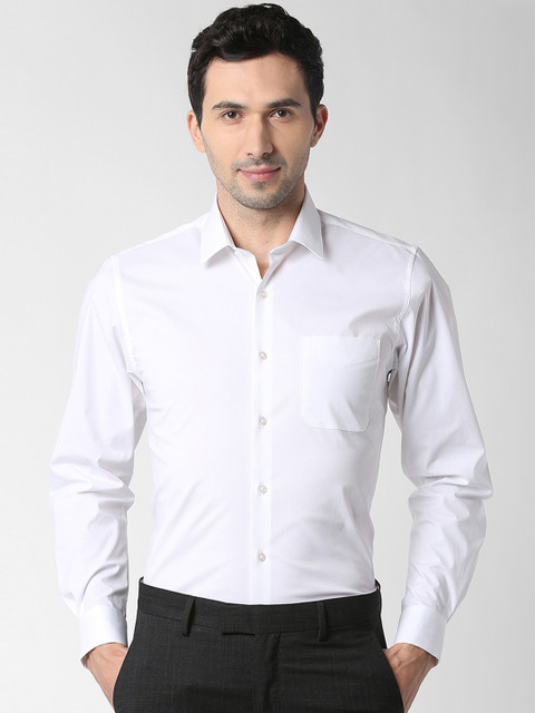 

Peter England Men White Slim Fit Self Design Formal Shirt