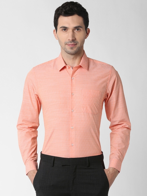 

Peter England Men Peach-Coloured Slim Fit Self Design Formal Shirt