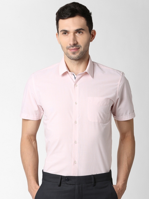 

Peter England Men Pink Slim Fit Striped Formal Shirt