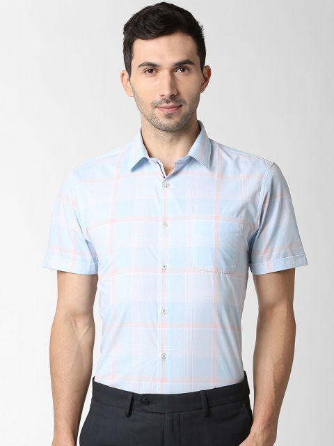 

Peter England Men Blue Slim Fit Checked Formal Shirt