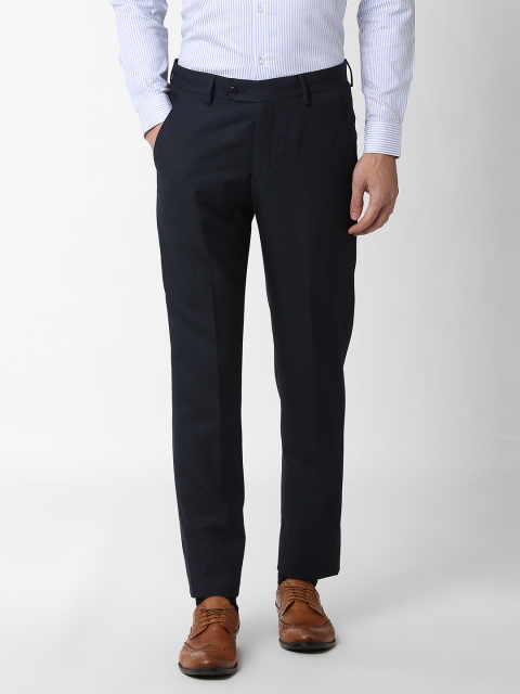 

Peter England Men Blue Slim Fit Solid Formal Trousers