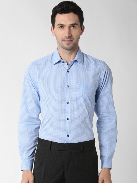 

Peter England Men Blue Slim Fit Checked Formal Shirt