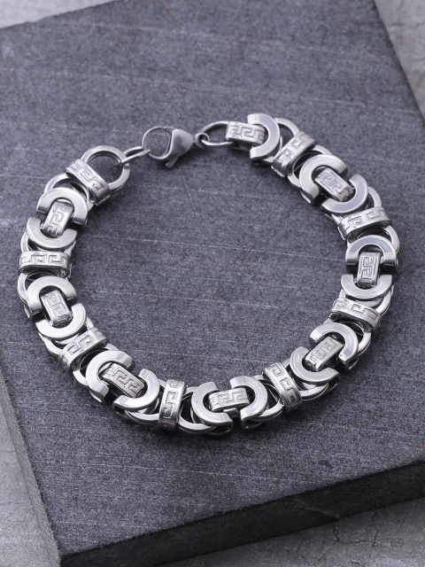 

Dare by Voylla Silver-Toned Silver-Plated Handcrafted Link Bracelet