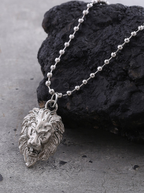 

Dare by Voylla Men Silver-Plated Pendant with Chain