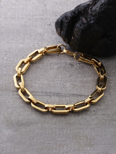 

Dare by Voylla Gold-Toned Stainless Steel Brass-Plated Handcrafted Link Bracelet