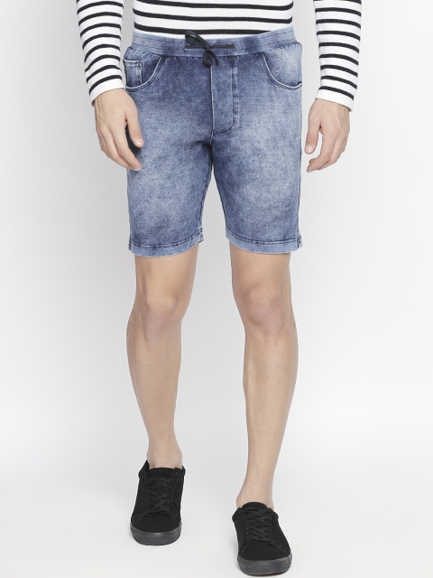 

beevee Men Blue Washed Regular Fit Denim Shorts