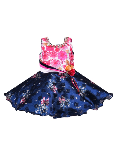 

Wish Karo Girls Pink Printed Fit and Flare Dress