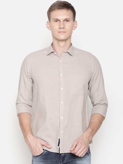 

CAVALLO by Linen Club Men Brown Regular Fit Solid Casual Shirt