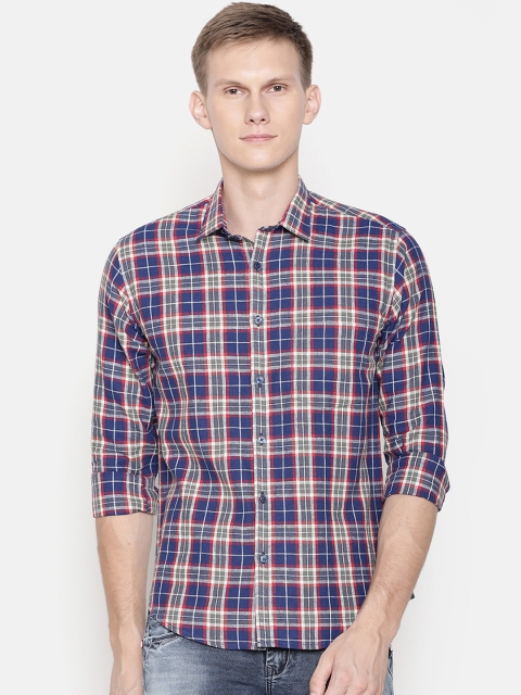 

CAVALLO by Linen Club Men Cotton Linen Multicoloured Regular Fit Checked Casual Shirt, Multi