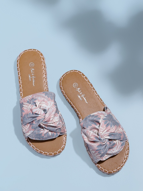 

Mast & Harbour Women Pink Printed Open Toe Flats