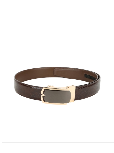 

Peter England Men Brown Textured Leather Belt