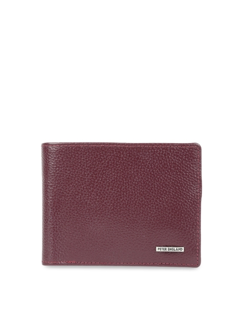 

Peter England Men Maroon Self Design Two Fold Wallet