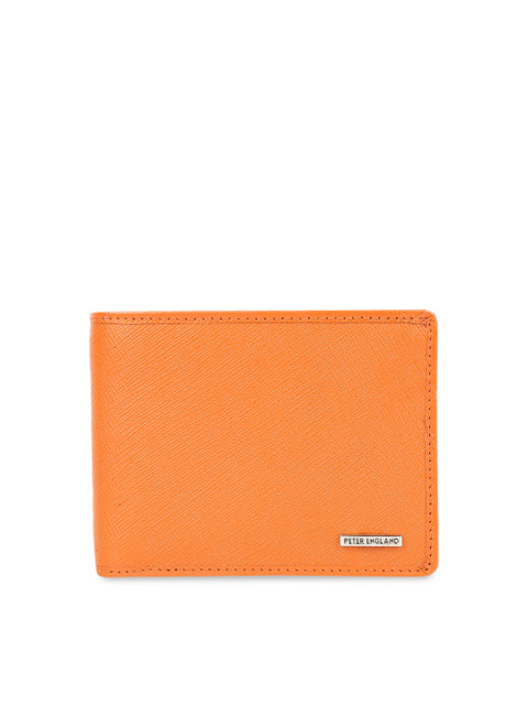 

Peter England Men Orange Solid Two Fold Wallet