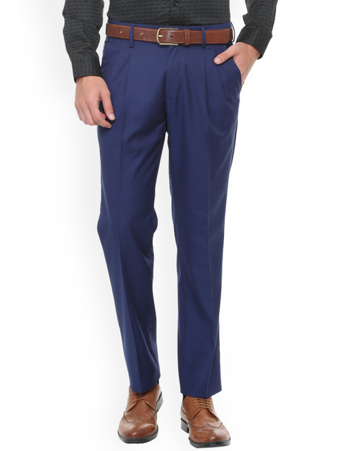 

Louis Philippe Men Navy Blue Regular Fit Solid Formal Trousers