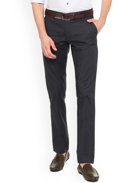 

Louis Philippe Men Grey Slim Fit Solid Formal Trousers