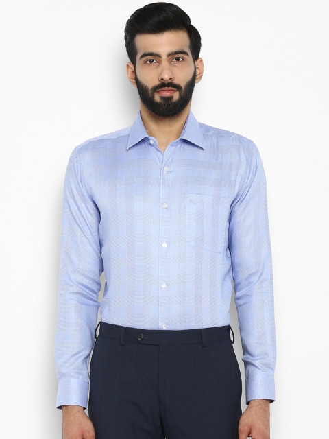 

Raymond Men Blue Regular Fit Checked Formal Shirt