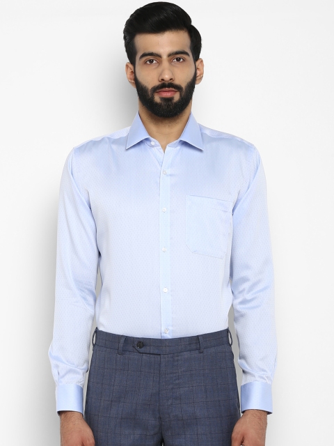 

Raymond Men Blue Regular Fit Self Design Formal Shirt