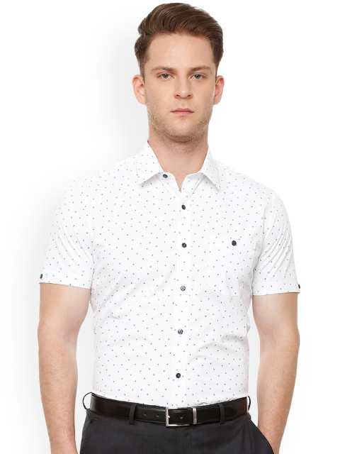 

Van Heusen Men White Slim Fit Printed Formal Shirt