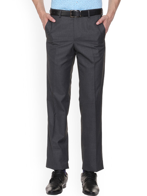 

Van Heusen Men Black Regular Fit Self Design Formal Trousers