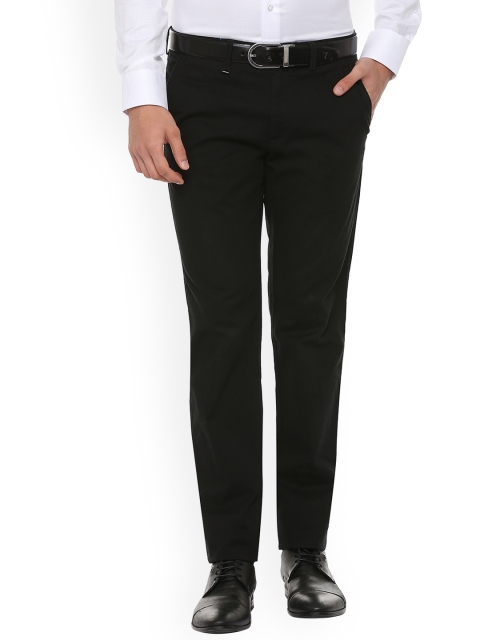 

Van Heusen Men Black Slim Fit Solid Formal Trousers