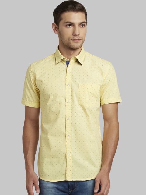 

Parx Men Yellow Slim Fit Printed Casual Shirt