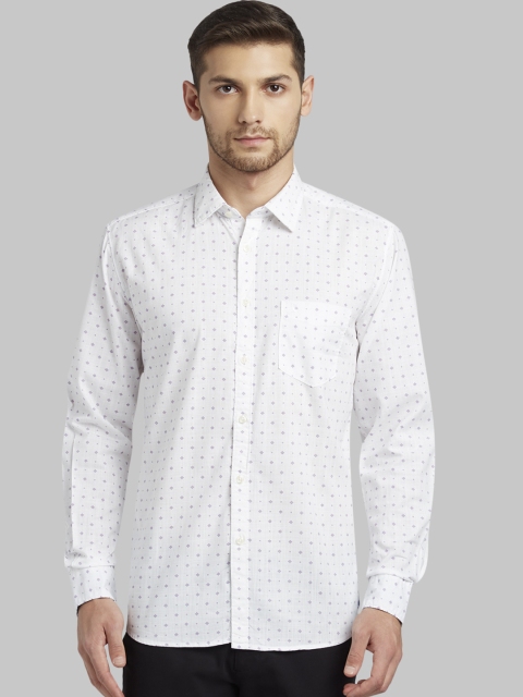 

Parx Men White Slim Fit Printed Casual Shirt