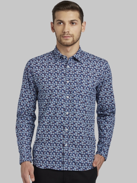 

Parx Men Blue Slim Fit Printed Casual Shirt
