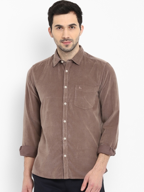 

Parx Men Brown Slim Fit Self Design Corduroy Weave Casual Shirt