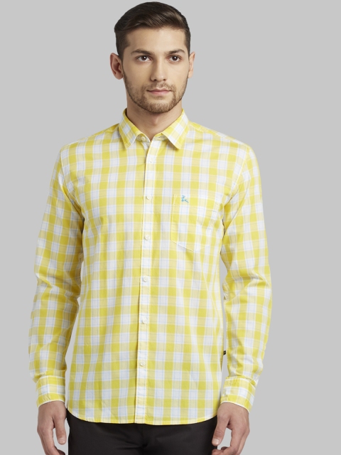 

Parx Men Yellow & Off-White Slim Fit Checked Casual Shirt
