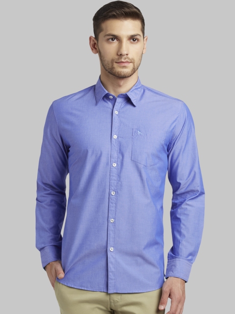 

Parx Men Blue Slim Fit Self Design Casual Shirt