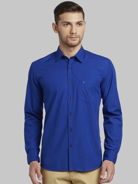 

Parx Men Blue Slim Fit Solid Casual Shirt