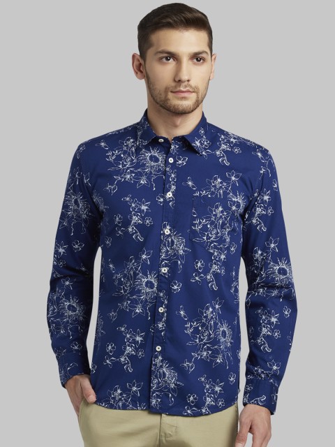 

Parx Men Blue Slim Fit Printed Casual Shirt