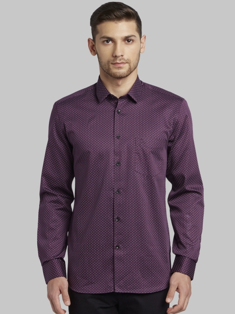 

Parx Men Purple Slim Fit Printed Casual Shirt