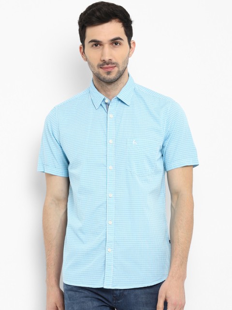 

Parx Men Blue Slim Fit Checked Casual Shirt