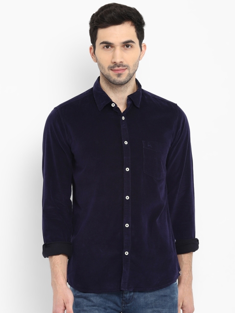 

Parx Men Navy Blue Slim Fit Self Design Casual Shirt