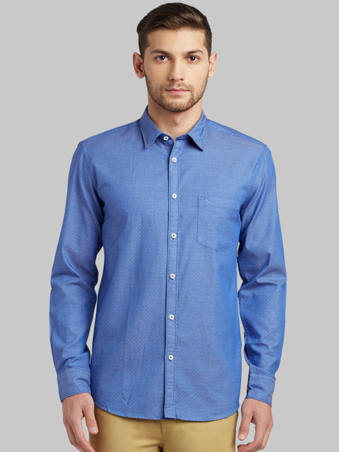 

Parx Men Blue Slim Fit Self Design Casual Shirt