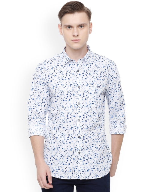 

Van Heusen Sport Men White & Navy Blue Slim Fit Printed Casual Shirt