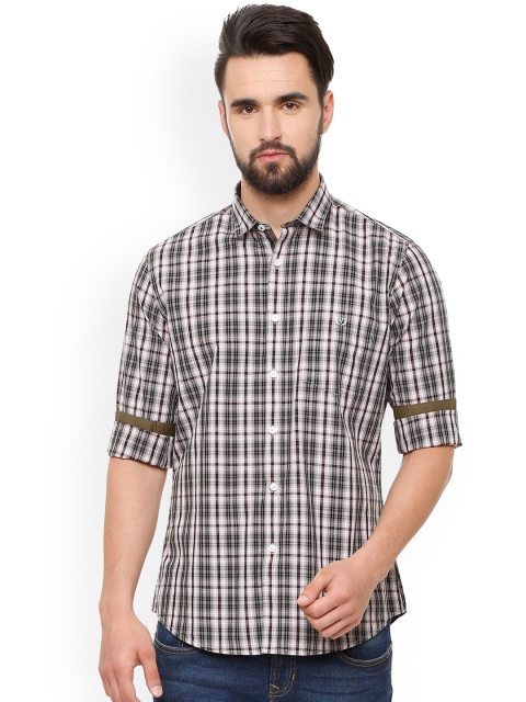 

Van Heusen Sport Men Black & Off-White Slim Fit Checked Casual Shirt