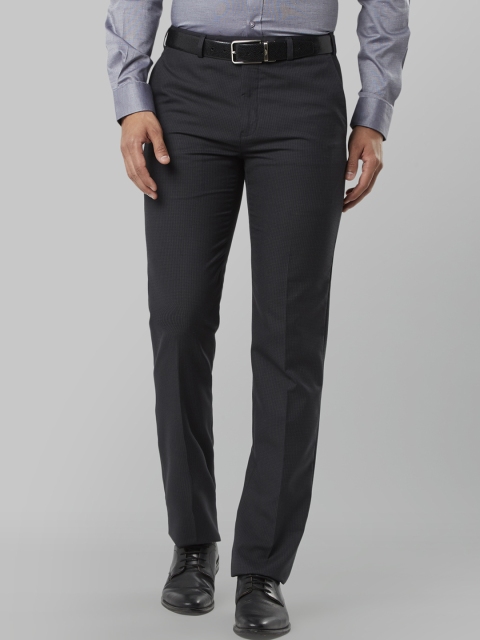 

Raymond Men Black Regular Fit Checked Formal Trousers