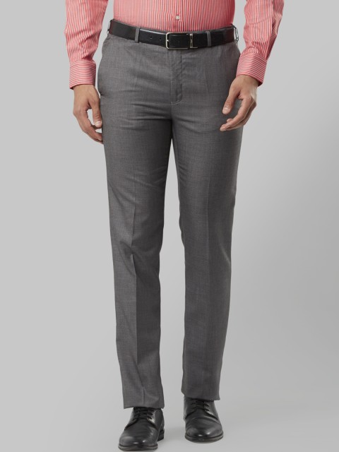 

Raymond Men Grey Regular Fit Self Design Formal Trousers