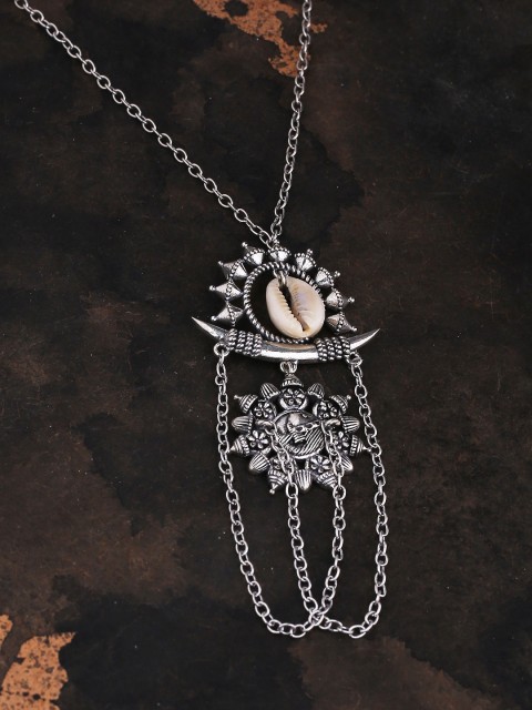 

Studio Voylla Women Silver-Plated Pendant With Chain