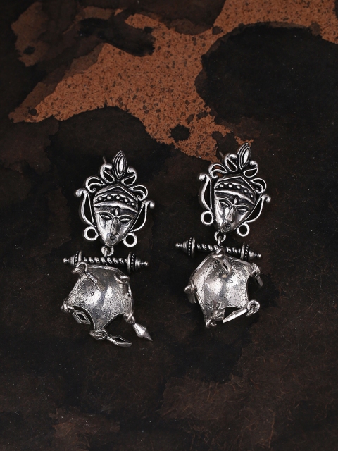 

Studio Voylla Silver-Plated Classic Jhumkas