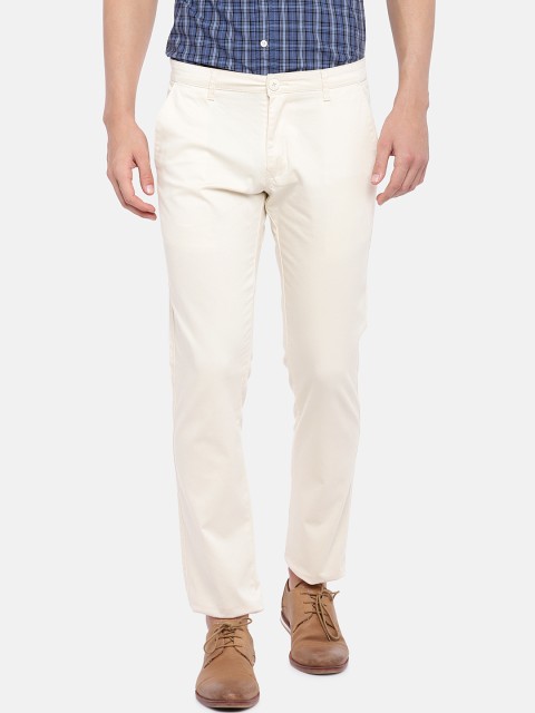 

Globus Men Beige Regular Fit Solid Regular Trousers