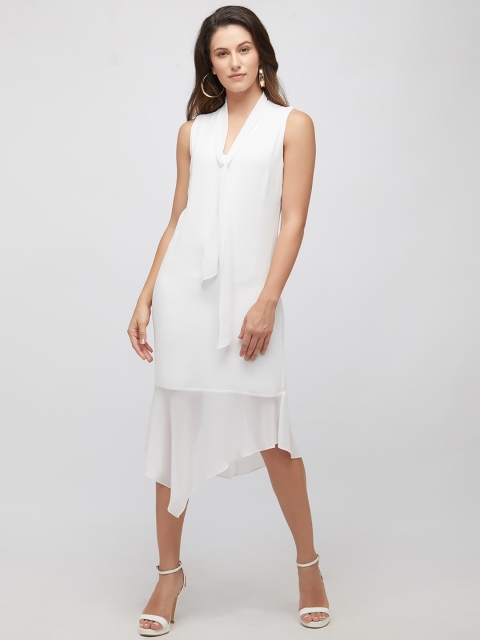 

bebe Women White Solid Sheath Dress
