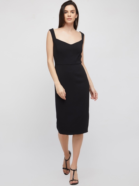 

bebe Women Black Solid Sheath Dress