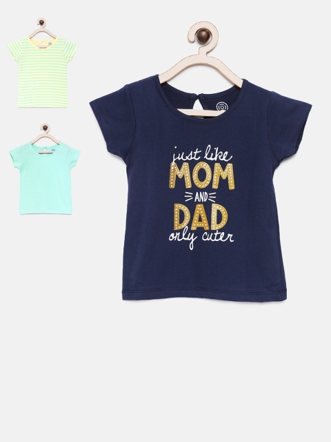 

TAMBOURINE Girls Set of 3 Assorted Round Neck T-shirts