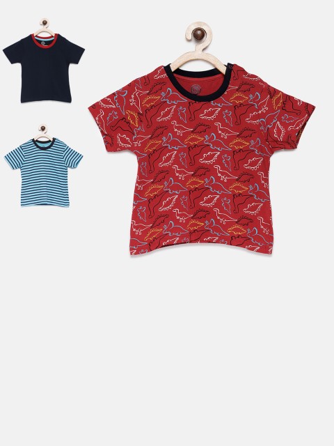 

TAMBOURINE Boys Pack of 3 Assorted Round Neck T-shirts