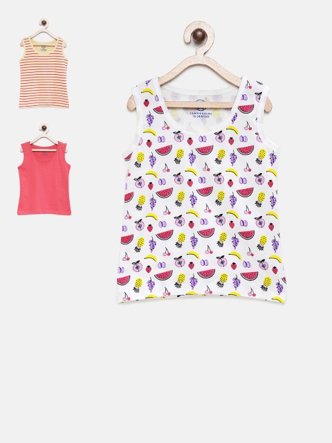 

TAMBOURINE Girls Set of 3 Assorted Round Neck T-shirts